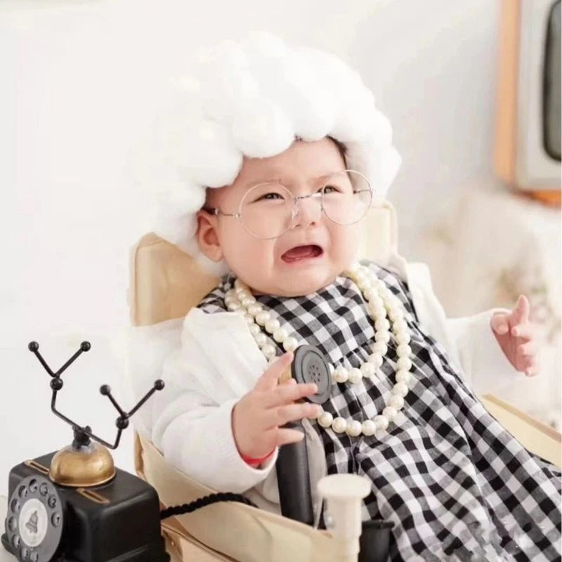 Funny Baby Photography Prop Costume Infant Girls Cosplay Grandma Clothes Outfits