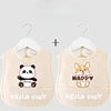 Cartoon Pattern Waterproof Baby Eating Bib Gown for Children Button Closure Food Supplement OEM Service Available