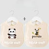Cartoon Pattern Waterproof Baby Eating Bib Gown for Children Button Closure Food Supplement OEM Service Available
