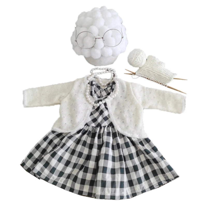 Funny Baby Photography Prop Costume Infant Girls Cosplay Grandma Clothes Outfits