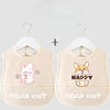 Cartoon Pattern Waterproof Baby Eating Bib Gown for Children Button Closure Food Supplement OEM Service Available