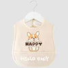 Cartoon Pattern Waterproof Baby Eating Bib Gown for Children Button Closure Food Supplement OEM Service Available