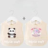Cartoon Pattern Waterproof Baby Eating Bib Gown for Children Button Closure Food Supplement OEM Service Available