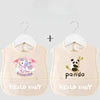Cartoon Pattern Waterproof Baby Eating Bib Gown for Children Button Closure Food Supplement OEM Service Available