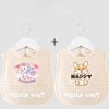 Cartoon Pattern Waterproof Baby Eating Bib Gown for Children Button Closure Food Supplement OEM Service Available