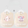Cartoon Pattern Waterproof Baby Eating Bib Gown for Children Button Closure Food Supplement OEM Service Available