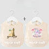 Cartoon Pattern Waterproof Baby Eating Bib Gown for Children Button Closure Food Supplement OEM Service Available
