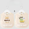 Cartoon Pattern Waterproof Baby Eating Bib Gown for Children Button Closure Food Supplement OEM Service Available