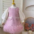 2024 New Baby Girls Summer Teenage Fashion Casual Sets, Love Pattern T-shirt + Sequined Skirts 3-9T