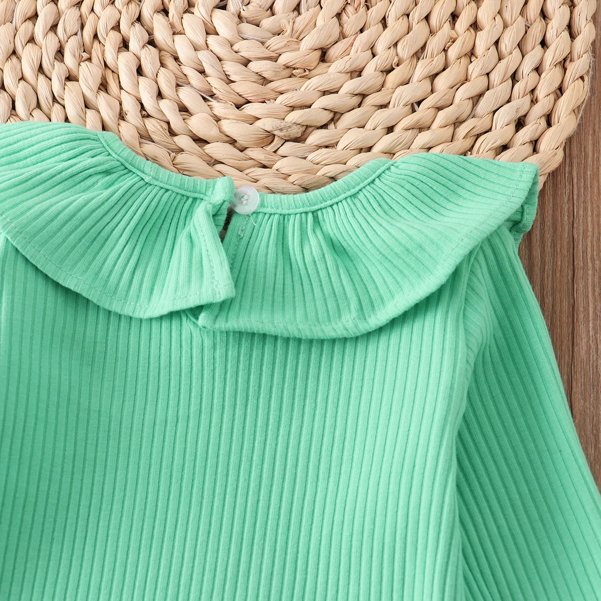 Candy ruffle onesie, newborn girl