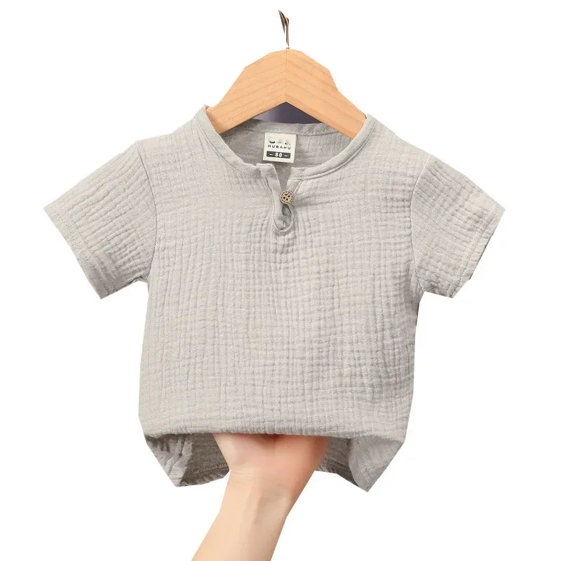 Baby Organic Cotton T-shitrs Newborn Toddlers Boys Tops Casual Spring Summer Cute Soft Muslin Clothes 0-6Years Soft T Shirt