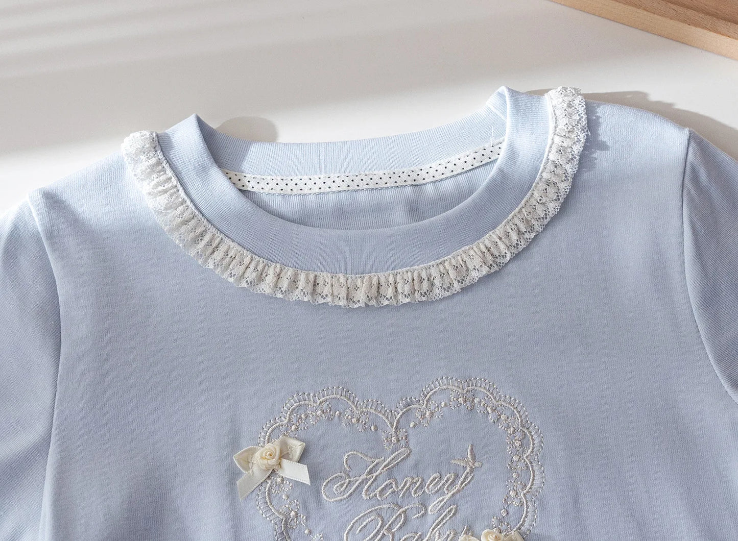 2025 Summer Children Girls 2PCS Clothes Set Lace Embroidery Short Sleeve T-shirt Stylish Puffy Skirts Suit Toddler Girl Outfits