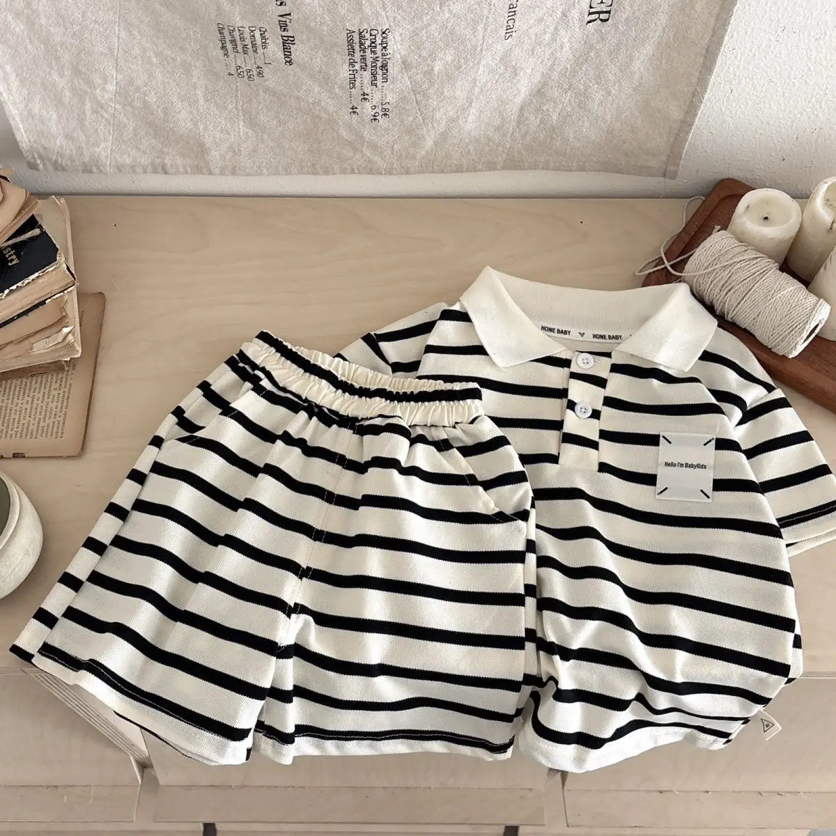 Korean Mother Kids Clothes Boys Girls Polo Shirt Shorts 2pcs Set Summer Cotton Short Sleeve Fashion Suit 1-6Y Children Clothing