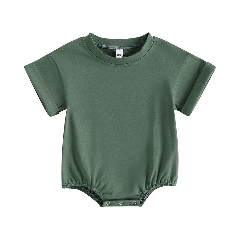 Short Sleeve Pocket Rompers Casual