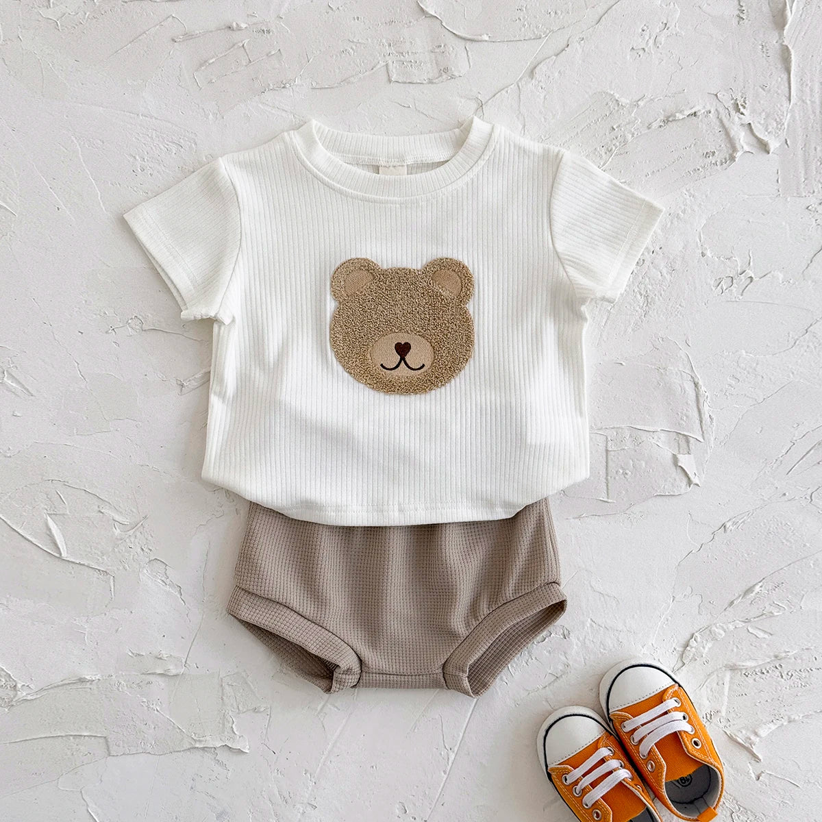 Baby Clothes Cute Children Tracksuit Summer Clothing Cartoon Bear Fashion Baby T-shirt + Shorts Suit 2Pcs/Set 