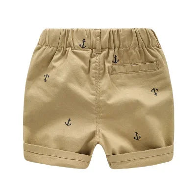 2-9 Years Children Shorts Toddler Kids Short Pant Summer Cotton Anchor Boys Beach Shorts Leisure Capris Baby Clothing KF553