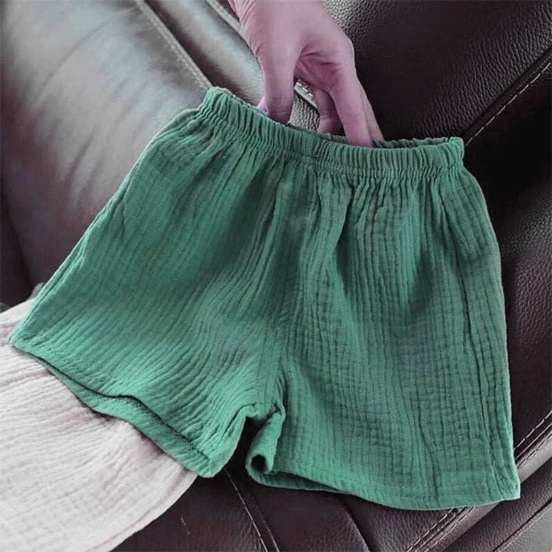 Baby Cotton Linen Shorts Summer New Children's Solid color Short Pant Boys Girls Thin Short Pants Girls Boy Clothing