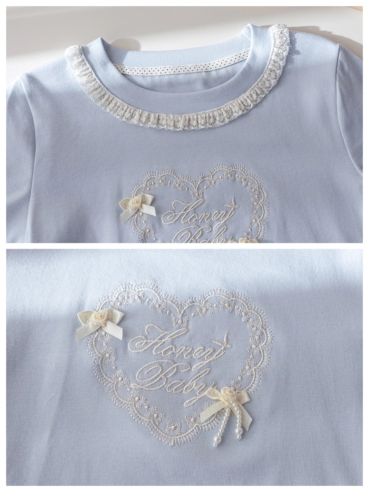 2025 Summer Children Girls 2PCS Clothes Set Lace Embroidery Short Sleeve T-shirt Stylish Puffy Skirts Suit Toddler Girl Outfits