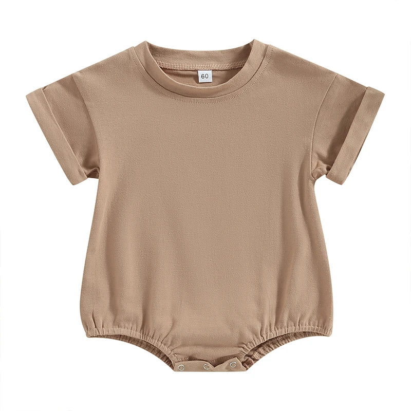 Short Sleeve Pocket Rompers Casual