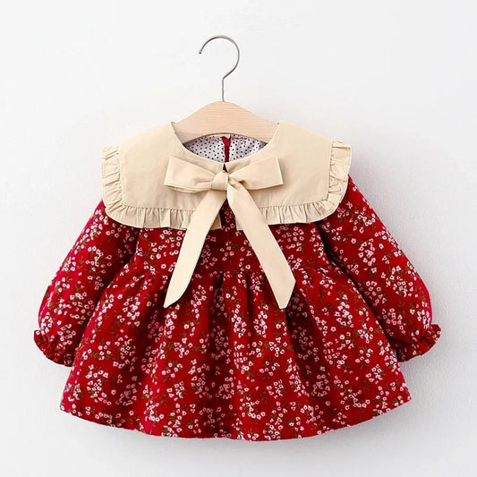 Children's Spring and Autumn Clothing Girls' Long sleeved Printed Dress Children's Princess Dress Baby Dress