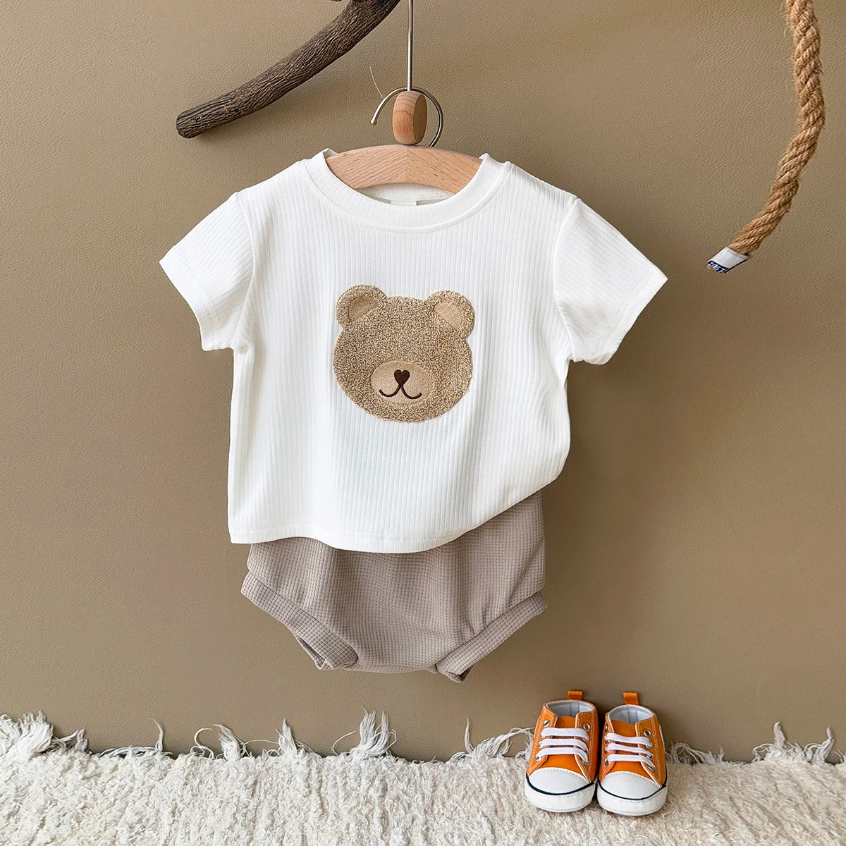 Baby Clothes Cute Children Tracksuit Summer Clothing Cartoon Bear Fashion Baby T-shirt + Shorts Suit 2Pcs/Set 