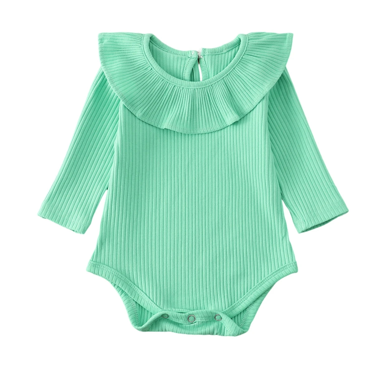 Candy ruffle onesie, newborn girl