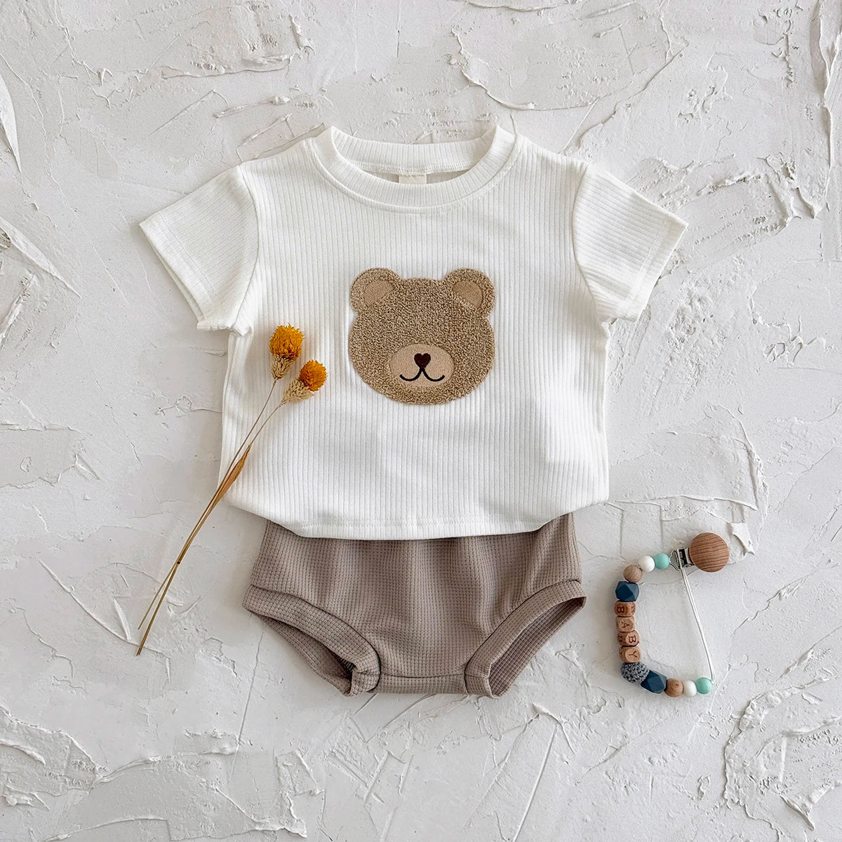 Baby Clothes Cute Children Tracksuit Summer Clothing Cartoon Bear Fashion Baby T-shirt + Shorts Suit 2Pcs/Set 