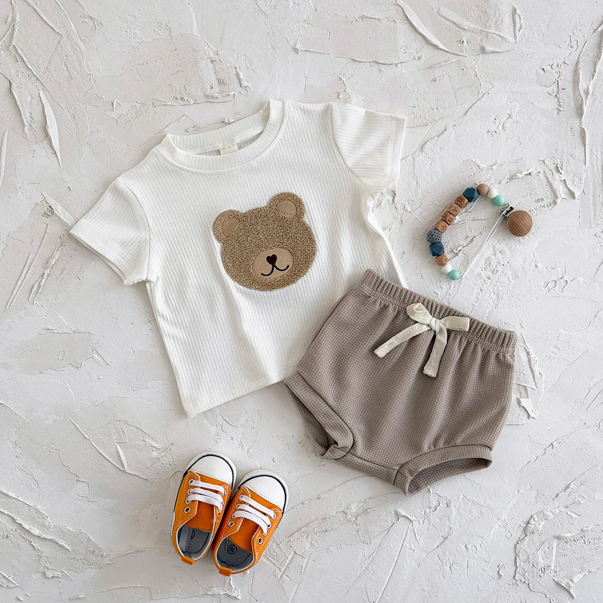 Baby Clothes Cute Children Tracksuit Summer Clothing Cartoon Bear Fashion Baby T-shirt + Shorts Suit 2Pcs/Set 