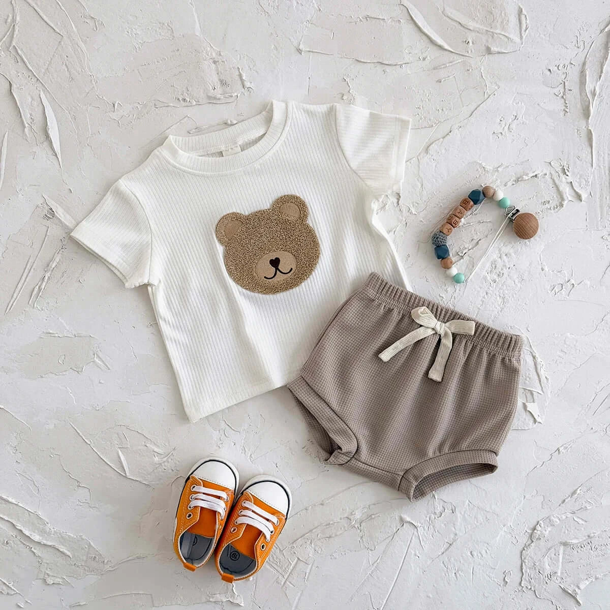 Baby Clothes Cute Children Tracksuit Summer Clothing Cartoon Bear Fashion Baby  T-shirt + Shorts Suit 2Pcs/Set  