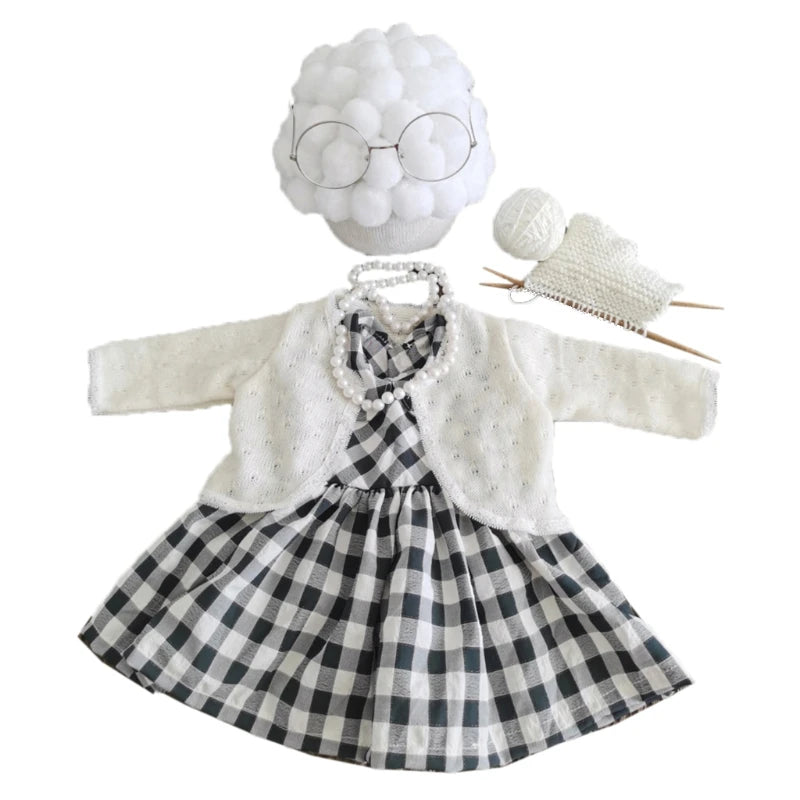Funny Baby Photography Prop Costume Infant Girls Cosplay Grandma Clothes Outfits