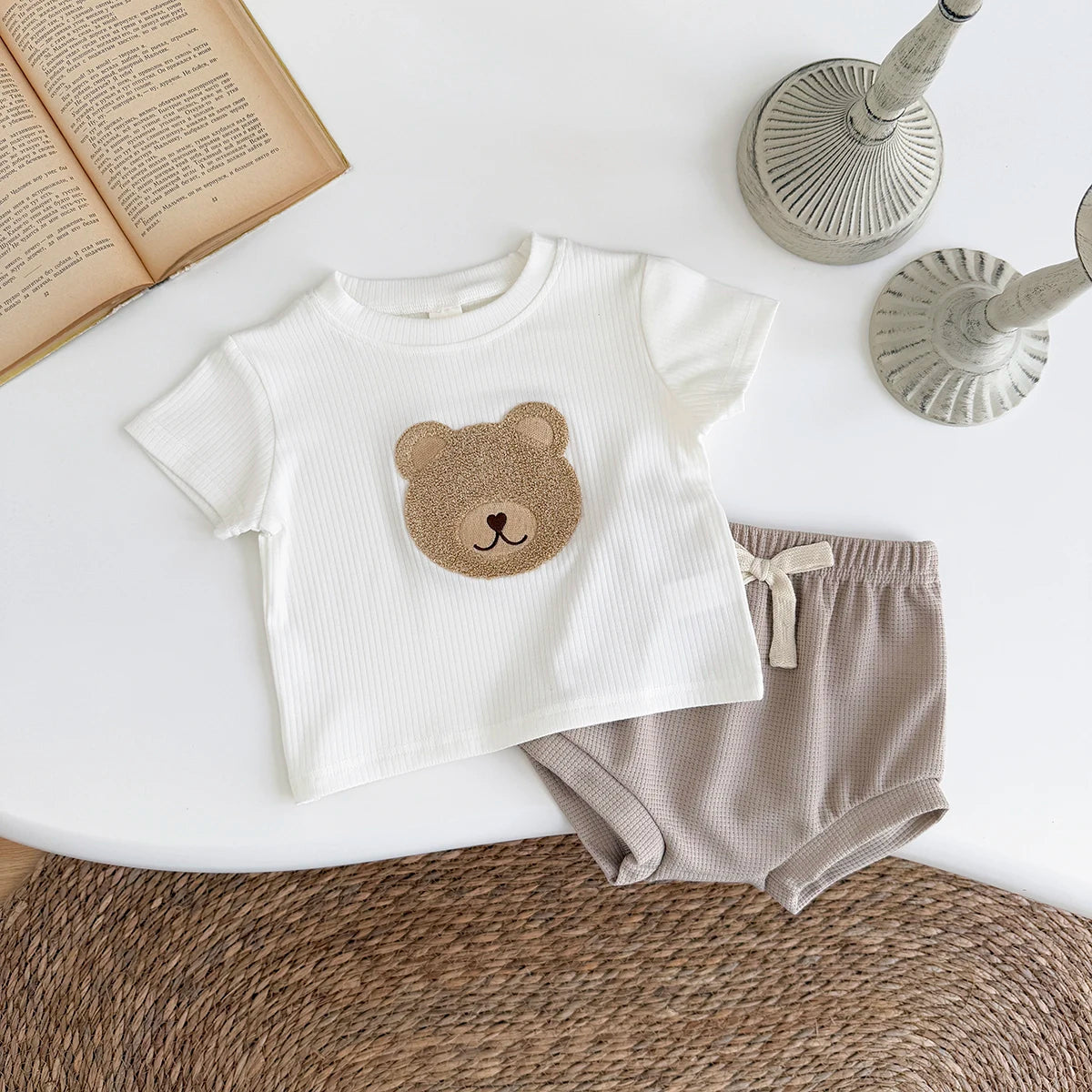 Baby Clothes Cute Children Tracksuit Summer Clothing Cartoon Bear Fashion Baby T-shirt + Shorts Suit 2Pcs/Set 