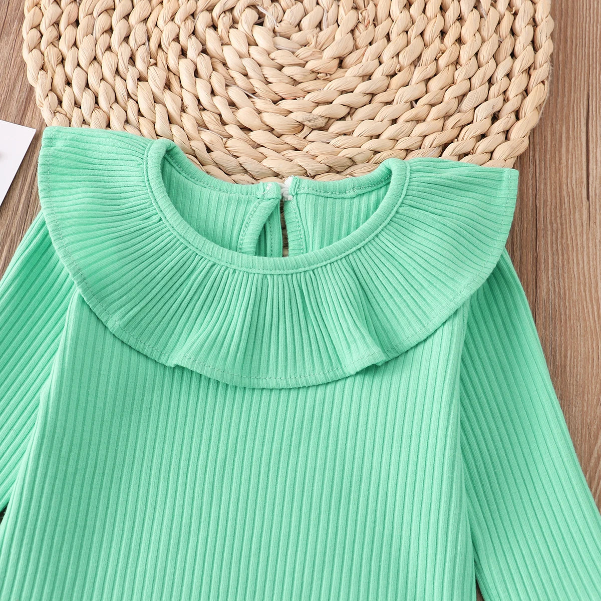 Candy ruffle onesie, newborn girl