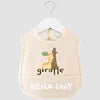 Cartoon Pattern Waterproof Baby Eating Bib Gown for Children Button Closure Food Supplement OEM Service Available