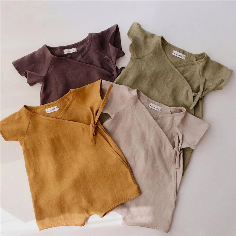 Linen Cotton Baby Boys Rompers Summer