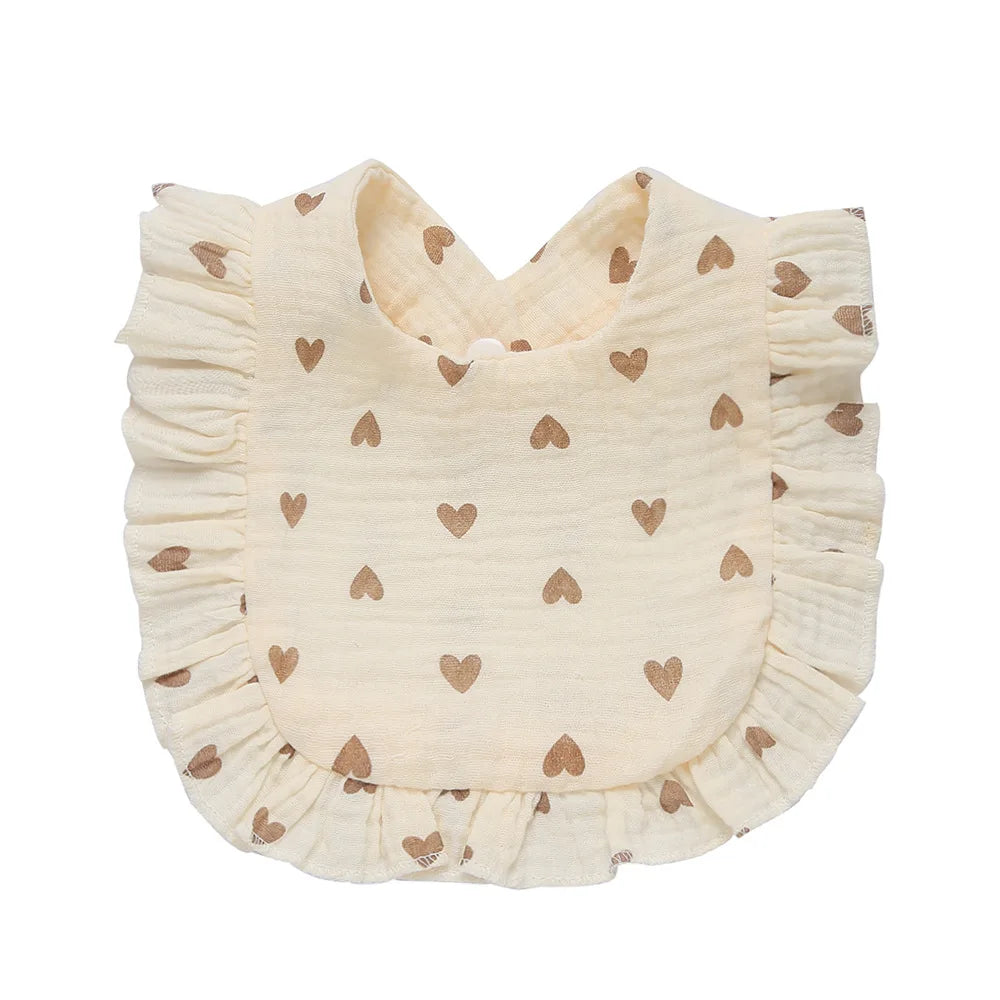 Korean Style Baby Feeding Drool Bib Ruffle Floral Infants Saliva Towel Cotton Gauze Burp Cloth For Newborn Toddler Kids Bibs New