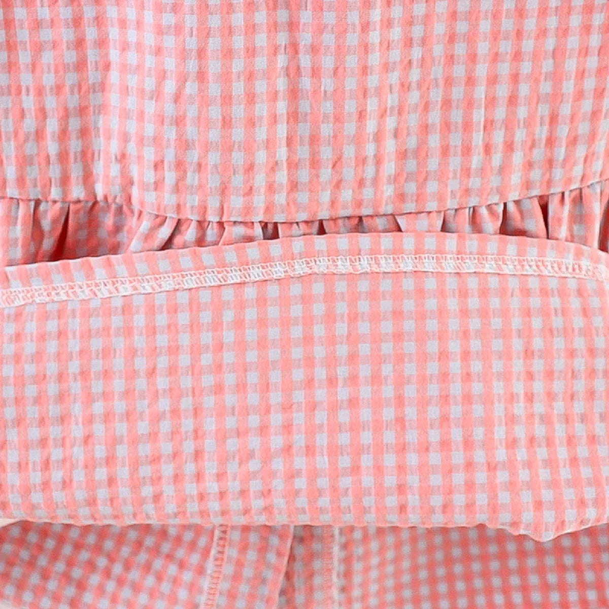 2PCS/SETSummer Girls' Dress New Foreign Trade Sweet Love Embroidered Lapel Simple Plaid Tank Top Skirt Strap Bag