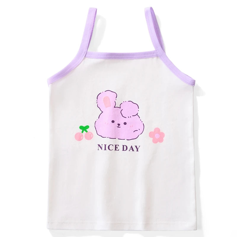 3pcs/Lot Girl Cotton Singlet Tops Breathable Underwear Tank Kids Quality Undershirts Cute Tank Tops Size 3-10T