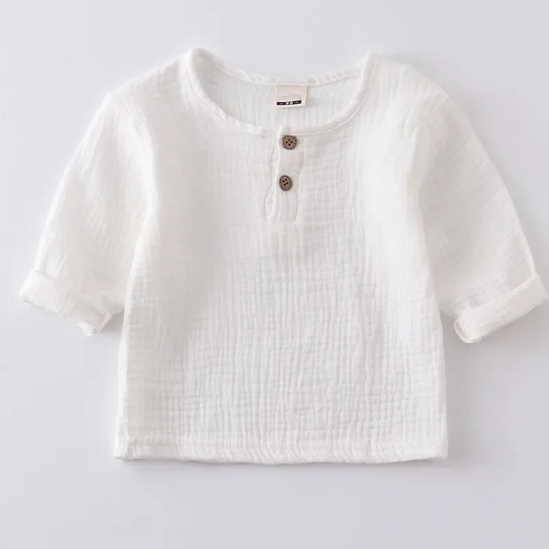 Baby Organic Cotton T-shitrs Newborn Toddlers Boys Tops Casual Spring Summer Cute Soft Muslin Clothes 0-6Years Soft T Shirt
