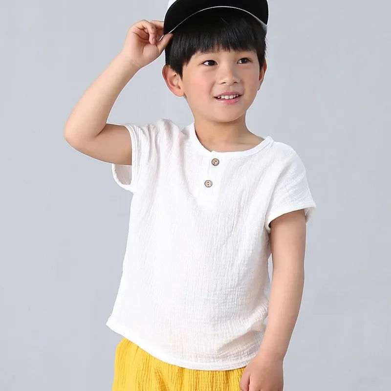 Baby Organic Cotton T-shitrs Newborn Toddlers Boys Tops Casual Spring Summer Cute Soft Muslin Clothes 0-6Years Soft T Shirt