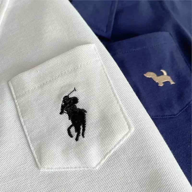 Infant Boys Summer Thin Polo Shirt Set Baby Boy Short Sleeved Cartoon Embroidered Shirt + Full Printed Casual Shorts 2pcs Set