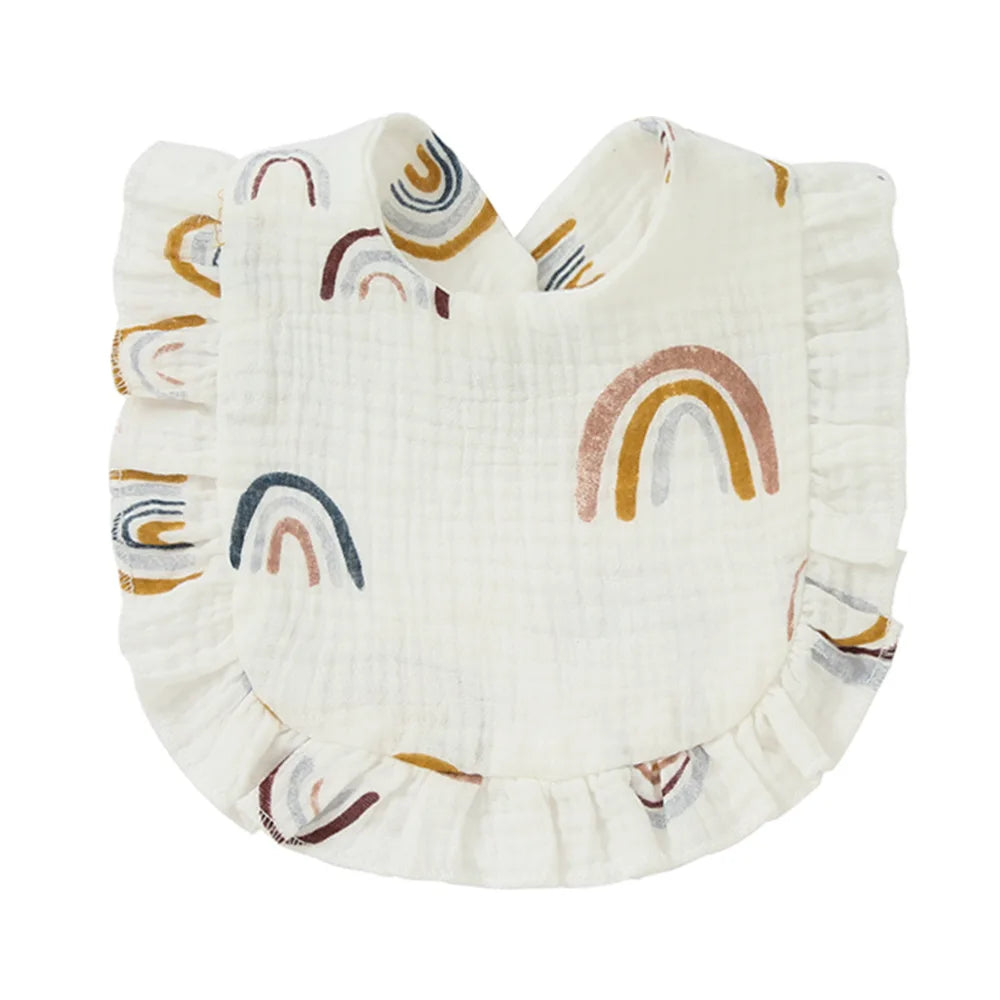 Korean Style Baby Feeding Drool Bib Ruffle Floral Infants Saliva Towel Cotton Gauze Burp Cloth For Newborn Toddler Kids Bibs New