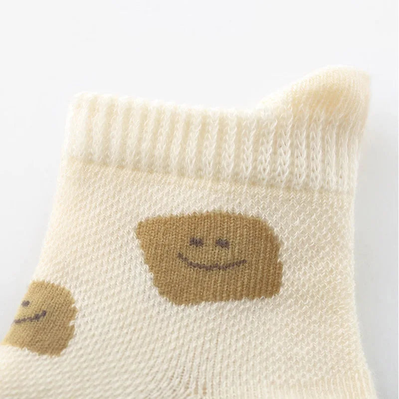 5 Pairs Childrens Non-Slip Socks Cute Cartoon Pattern Kids Boys Girls Floor Socks Comfortable Breathable for Toddler