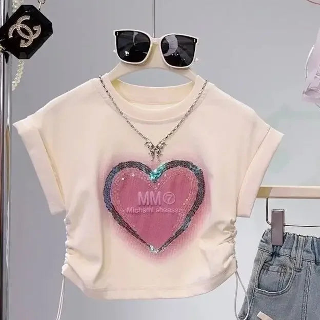 3-10 Years Girls Summer Clothes Set 2 Pcs Tops And Shorts Suit Trend Children Costume Casual Kids Outfits  Babys Clothing