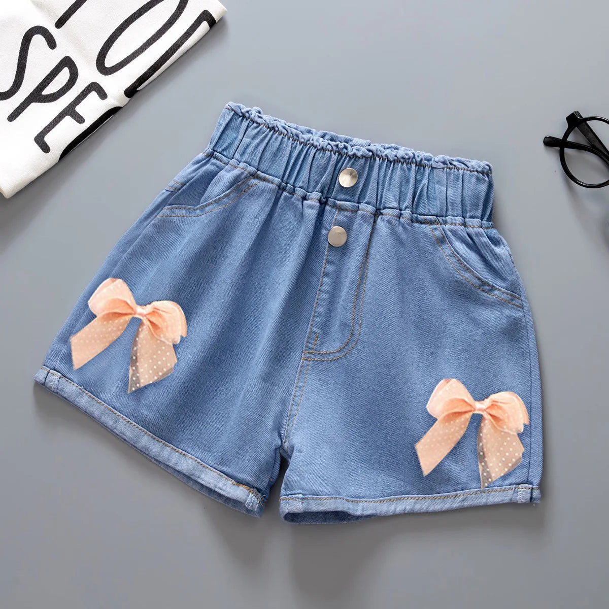 2024 New Summer Girls Cool Cute Denim Clothing Shorts Pants Jeans Clothes Children Girls Casual Short Trousers Infant Bottoms
