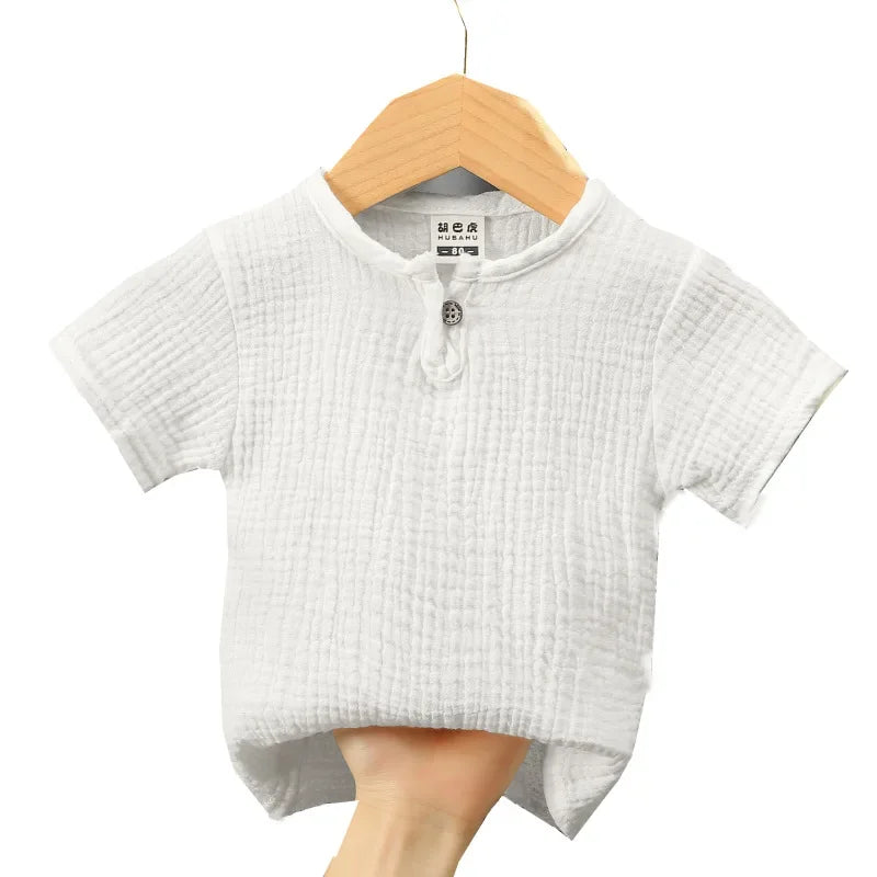Baby Organic Cotton T-shitrs Newborn Toddlers Boys Tops Casual Spring Summer Cute Soft Muslin Clothes 0-6Years Soft T Shirt