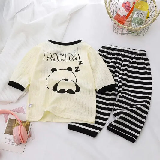 Long SleevePajama Sets Cotton  Toddler; Cartoon homewear