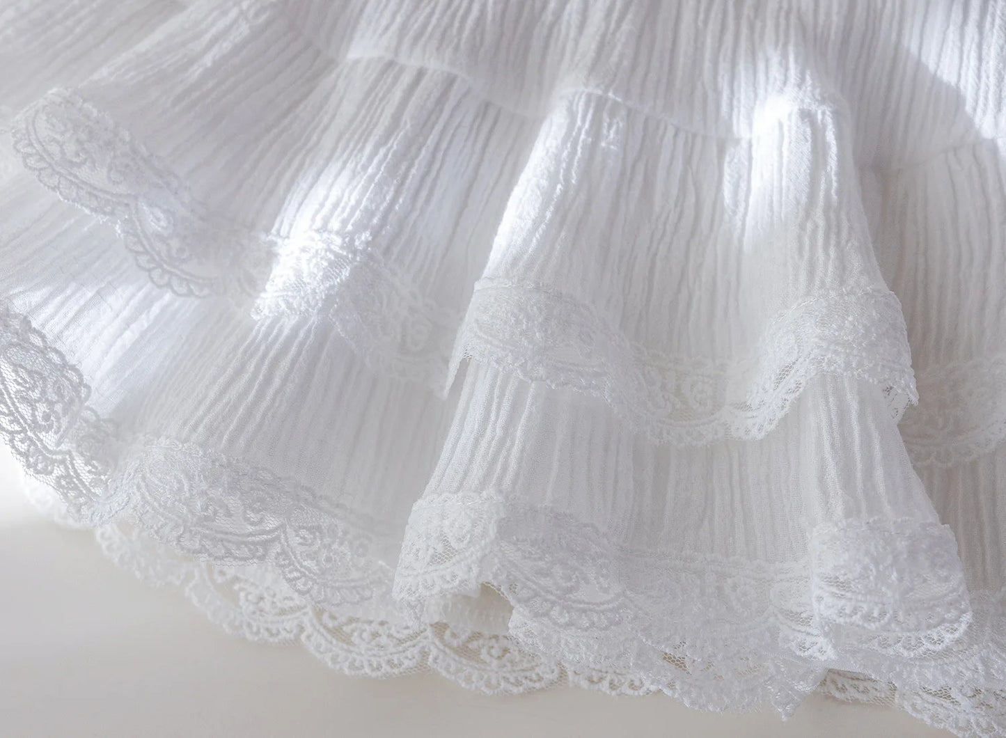 2025 Summer Children Girls 2PCS Clothes Set Lace Embroidery Short Sleeve T-shirt Stylish Puffy Skirts Suit Toddler Girl Outfits