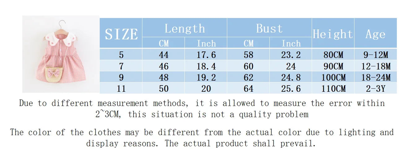 2PCS/SETSummer Girls' Dress New Foreign Trade Sweet Love Embroidered Lapel Simple Plaid Tank Top Skirt Strap Bag