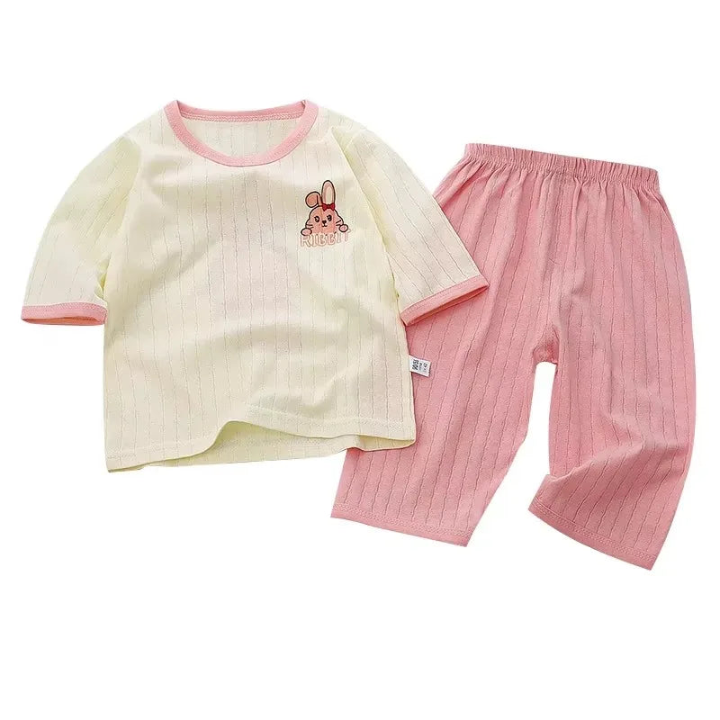 Long SleevePajama Sets Cotton  Toddler; Cartoon homewear
