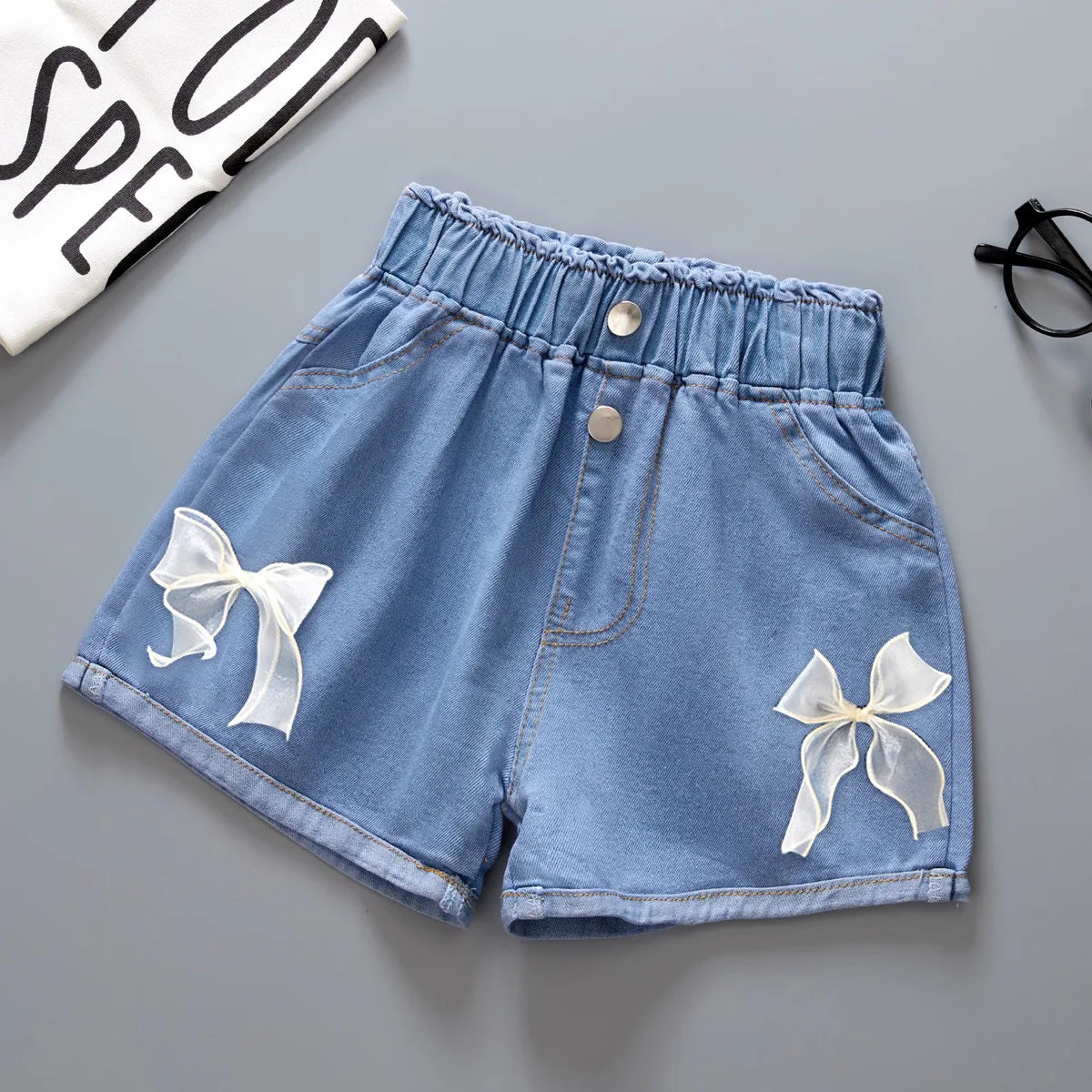 2024 New Summer Girls Cool Cute Denim Clothing Shorts Pants Jeans Clothes Children Girls Casual Short Trousers Infant Bottoms